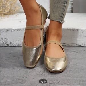 Gold Ballet Flats